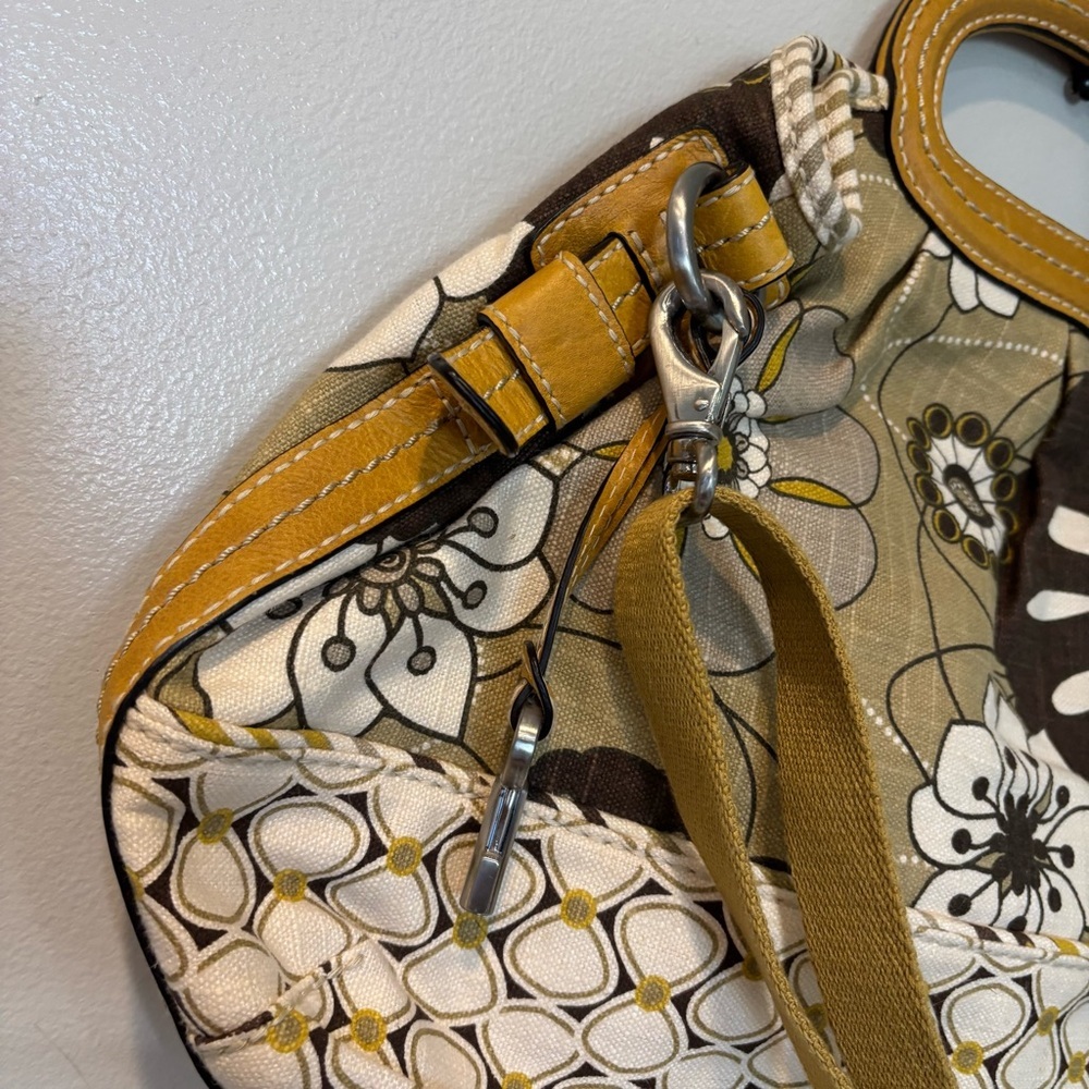 Fossil Satchel Canvas Floral Crossbody Purse Women’s Bag - Picture 5 of 11